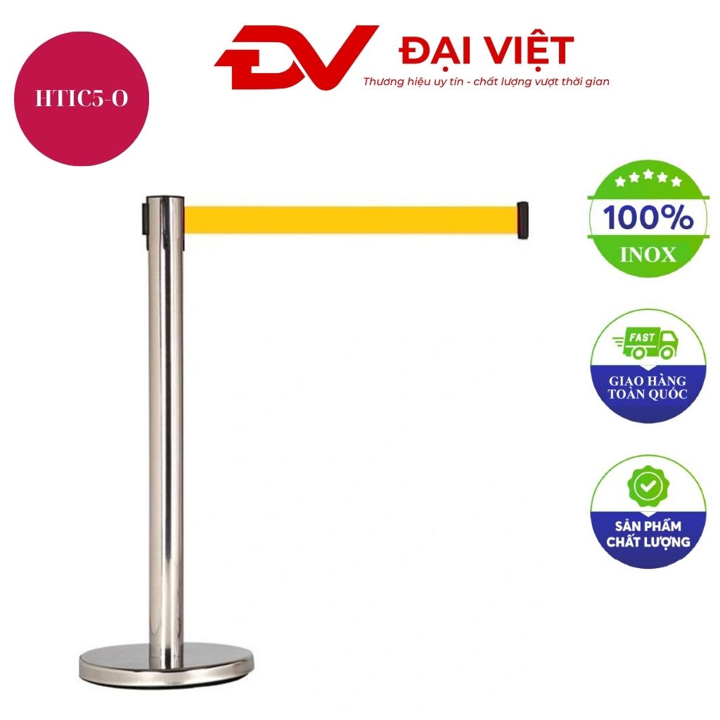Cột chắn Inox trắng dây cam 5m Cột chắn Inox trắng dây cam 5m