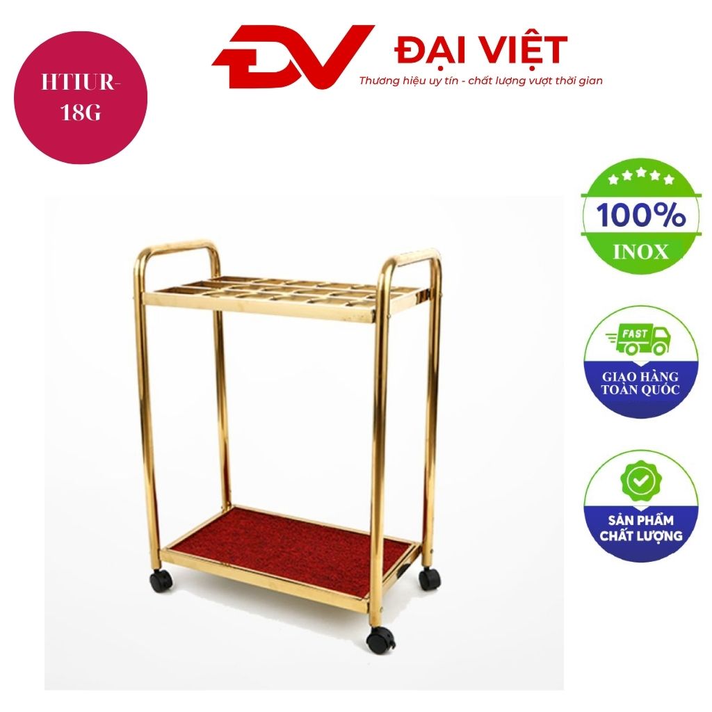 Giá để ô dù inox mạ vàng loại 18 ô Giá để ô dù inox mạ vàng loại 18 ô