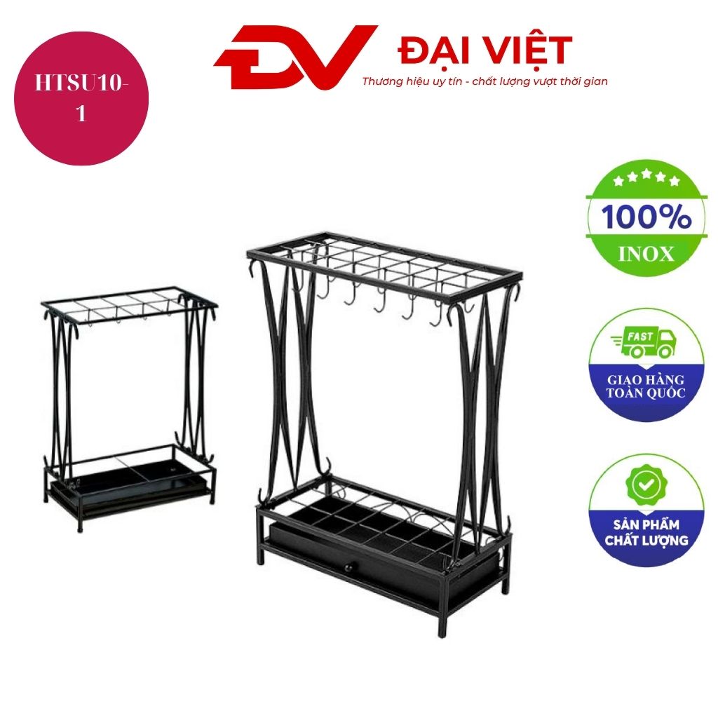 Giá để ô dù thép sơn tĩnh điện đen loại 10 ô Giá để ô dù thép sơn tĩnh điện đen loại 10 ô