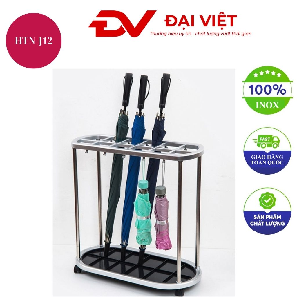 Giá treo ô nhựa khung inox trắng loại 12 lỗ Giá treo ô nhựa khung inox trắng loại 12 lỗ