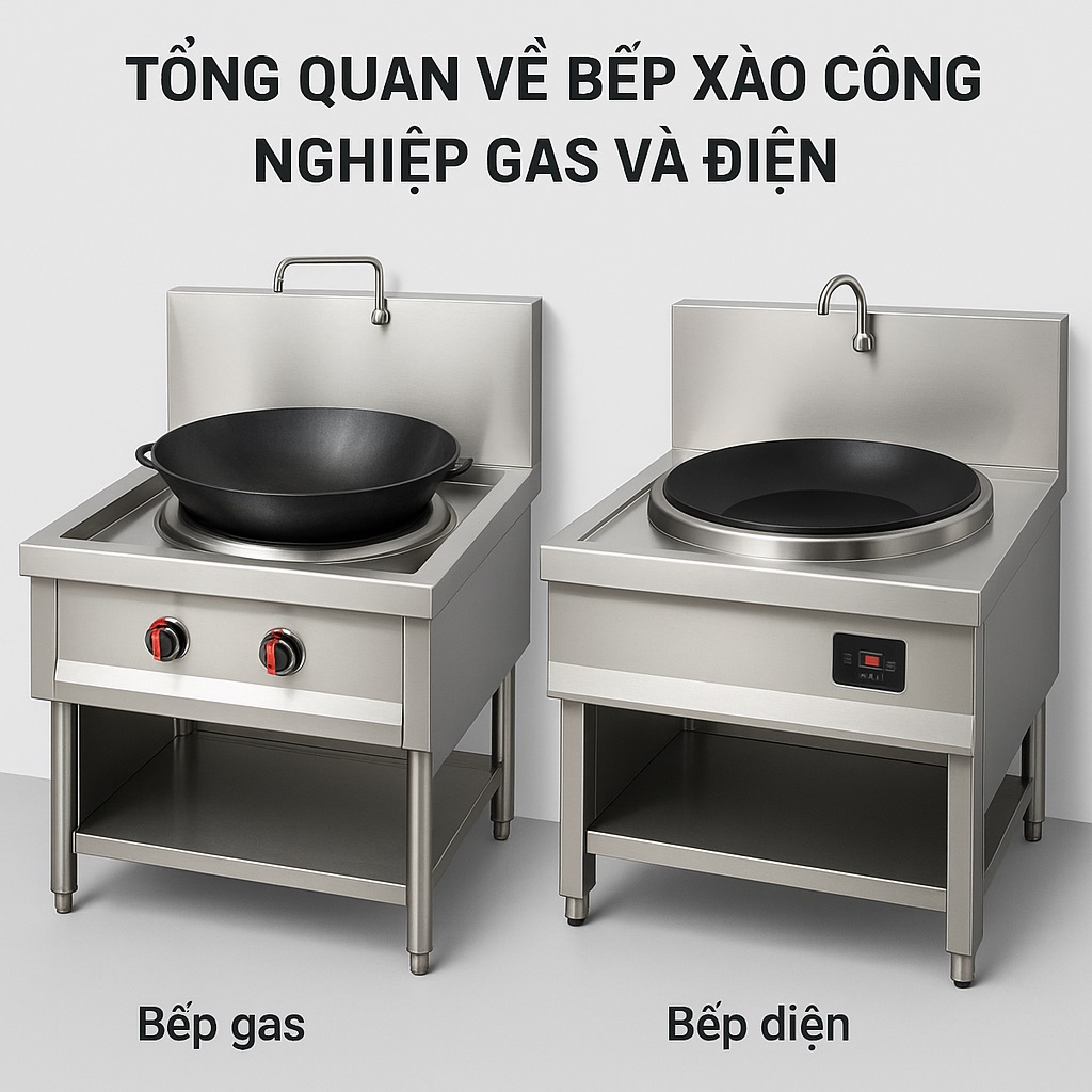 Tổng quan về bếp xào công nghiệp gas và điện Tổng quan về bếp xào công nghiệp gas và điện