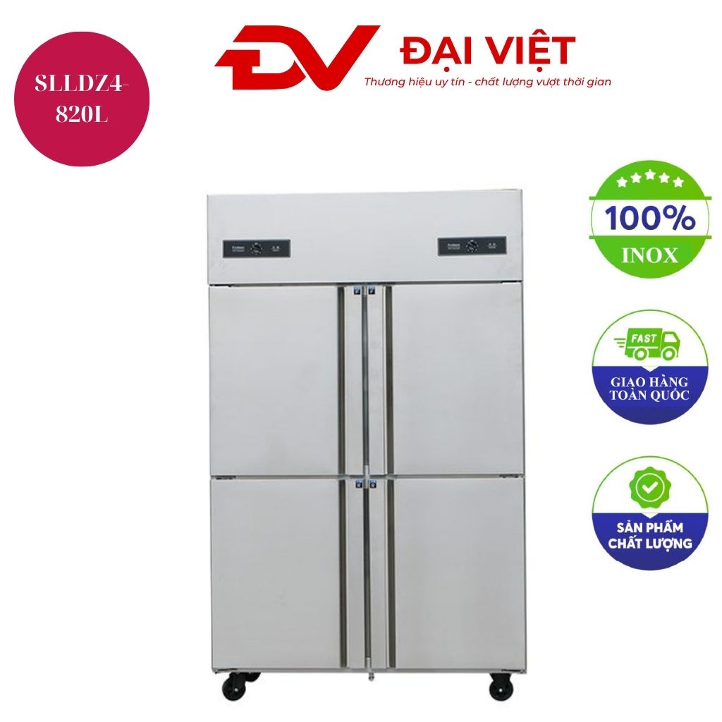 Tủ đông mát 4 cánh inox 2 chế độ cho Nhà hàng Coil SLLDZ4 820L Tủ đông mát 4 cánh inox 2 chế độ cho Nhà hàng Coil SLLDZ4 820L