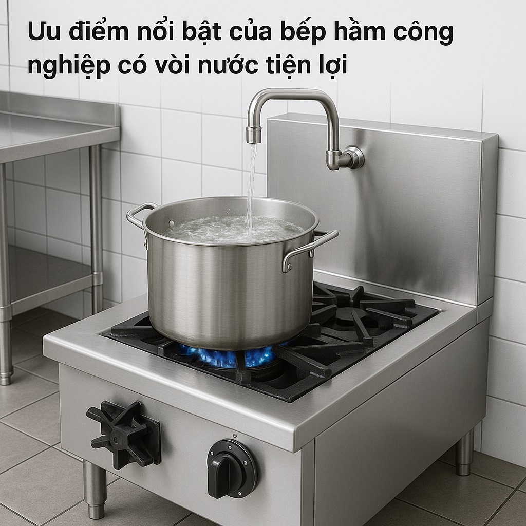 Ưu điểm nổi bật của bếp hầm công nghiệp có vòi nước tiện lợi Ưu điểm nổi bật của bếp hầm công nghiệp có vòi nước tiện lợi