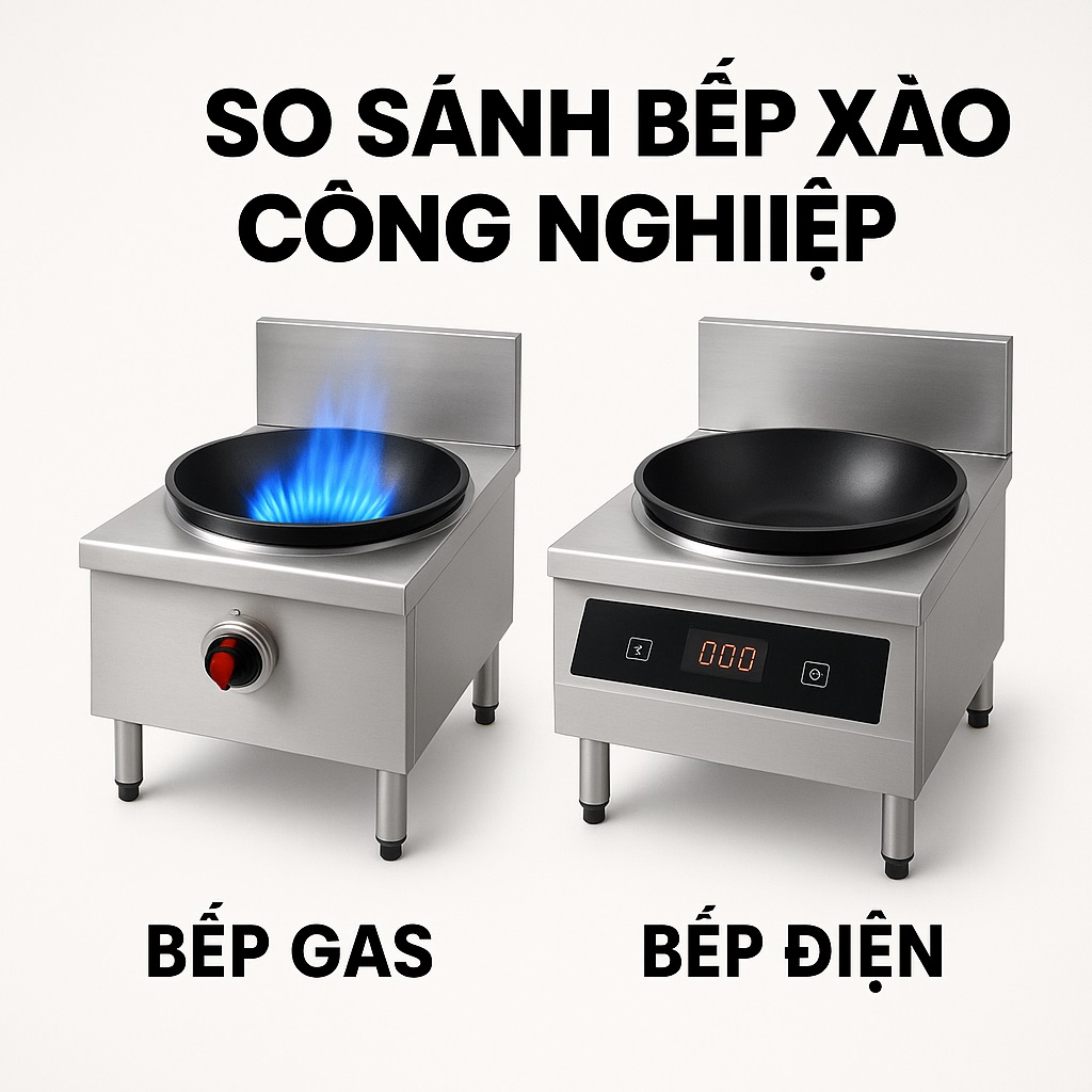 Vì sao nên so sánh bếp xào công nghiệp gas và điện Vì sao nên so sánh bếp xào công nghiệp gas và điện