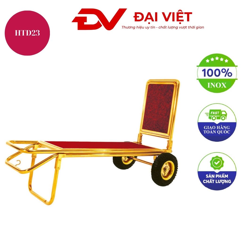 Xe đẩy hành lý khách sạn inox vàng HTD23 Xe đẩy hành lý khách sạn inox vàng HTD23