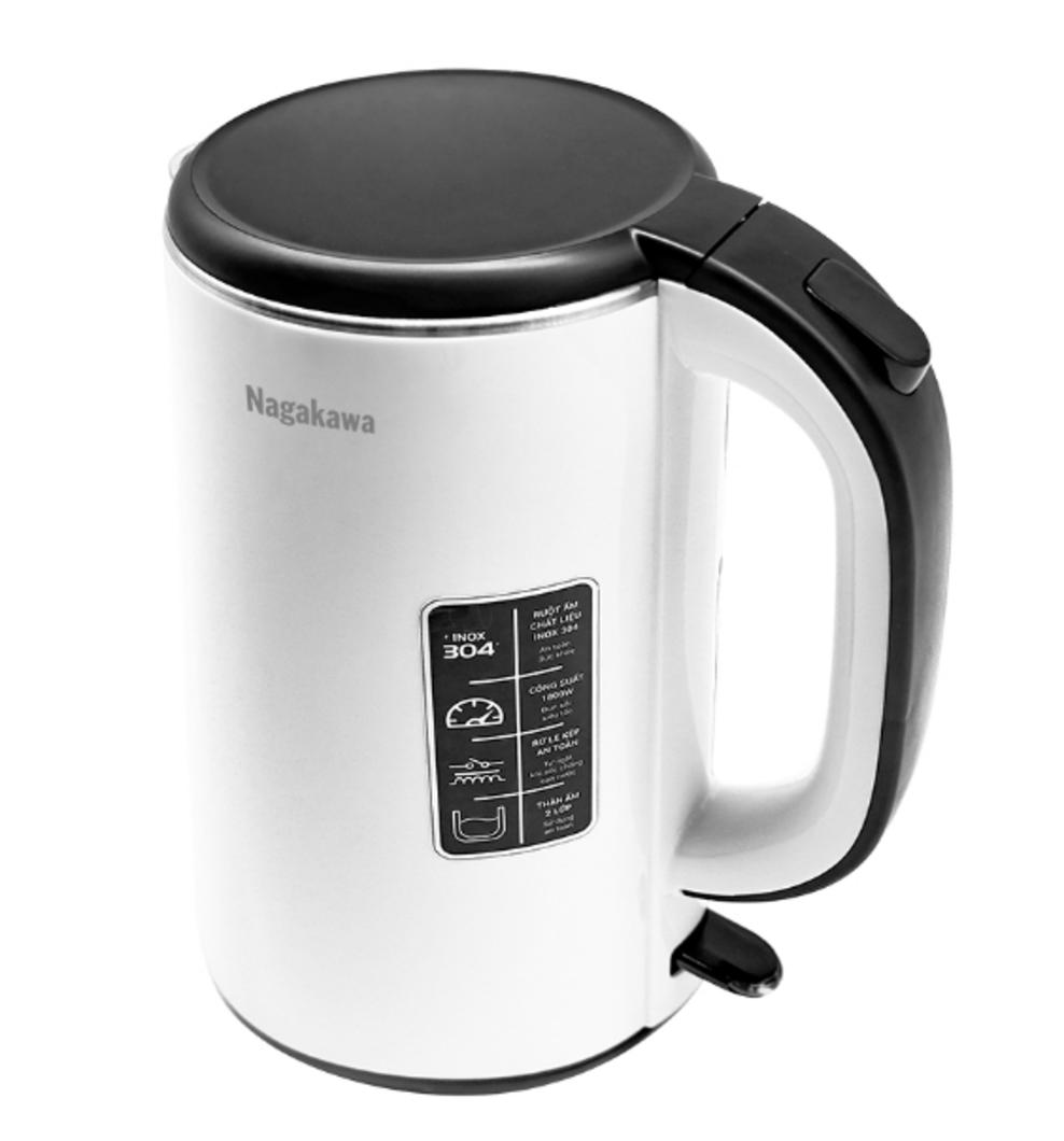 Tổng quan về Ấm siêu tốc 1.8L Nagakawa NAG0321 (trắng)