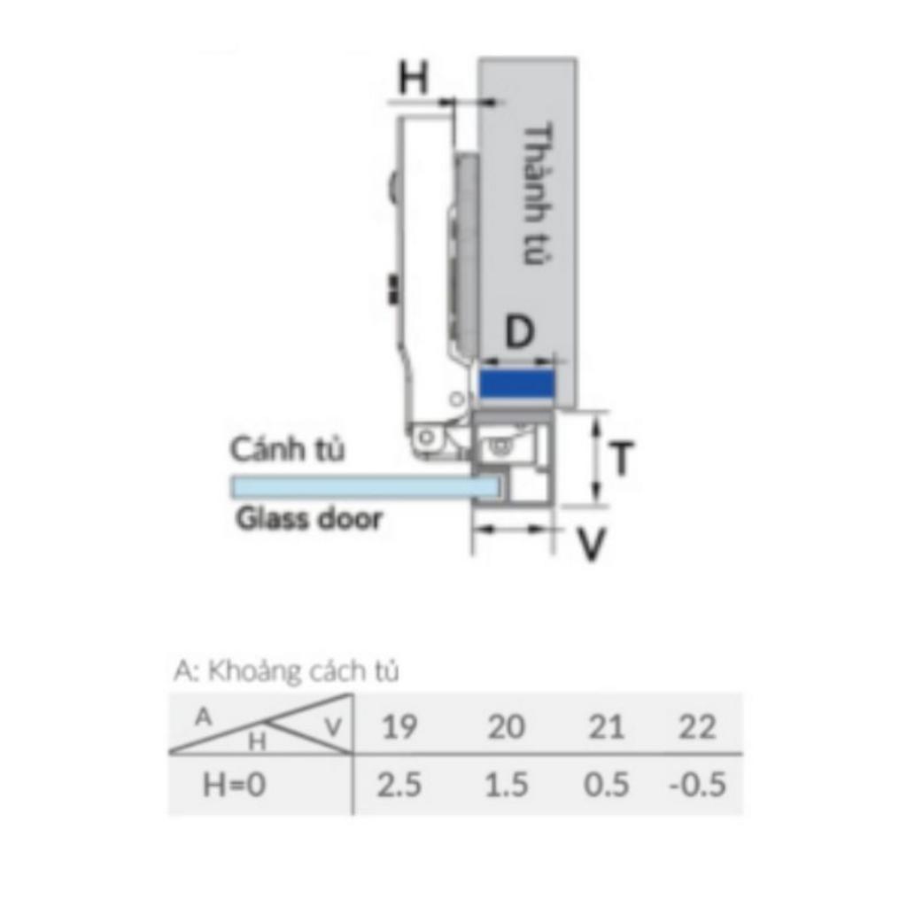 Bản lề cong lắp lọt lòng Capella cho cửa nhôm GrandX XC.A107C
