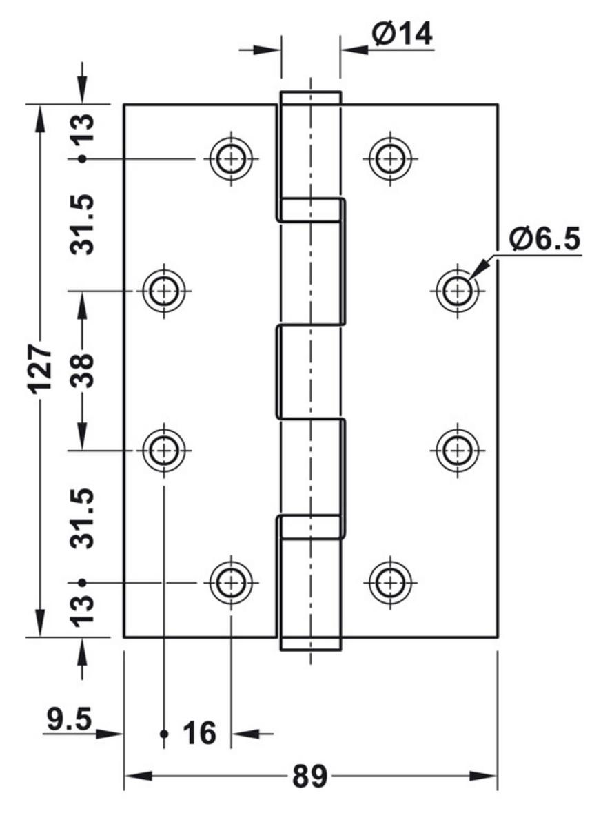 Thông số kỹ thuật Bản Lề Lá 2 Vòng Bi Hafele 926.98.133