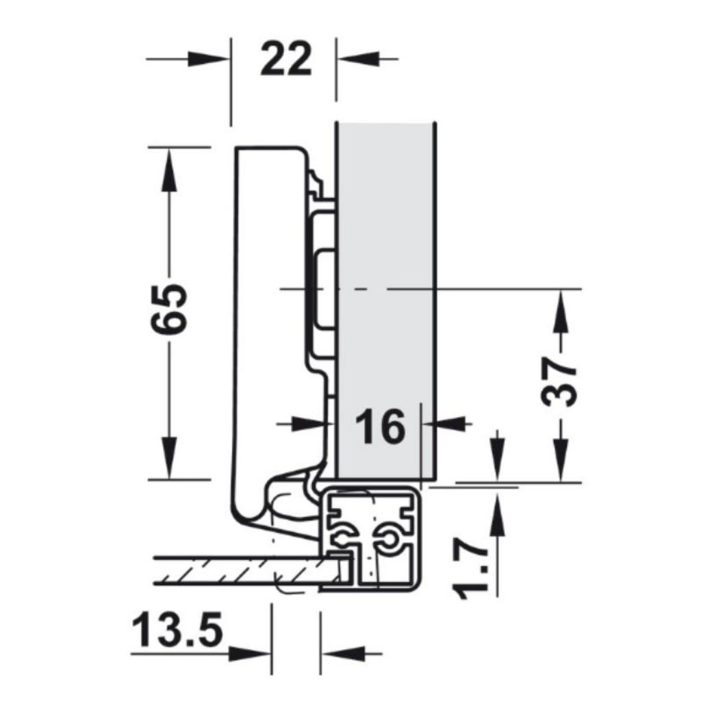 Chất liệu thép và hợp kim kẽm Bản Lề Metalla SM 110º