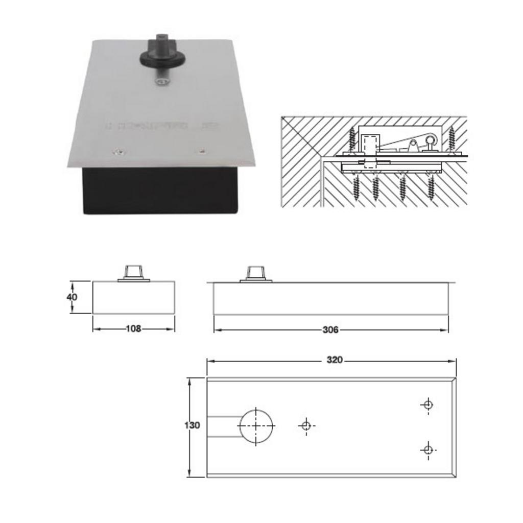 Thông số kỹ thuật của Bản Lề Sàn EN4 120Kg Hafele 932.79.040