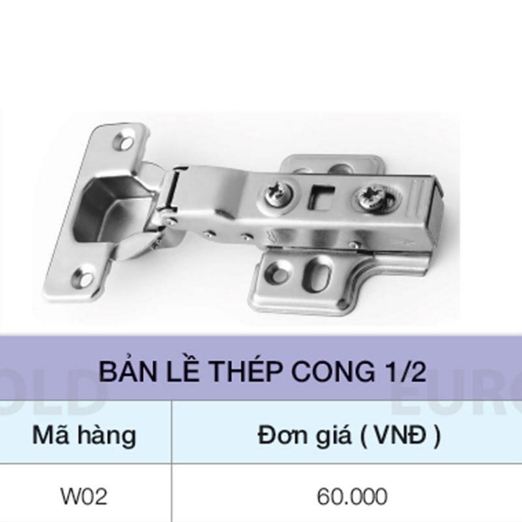 Tổng quan về bản lề thép cong 1/2 Eurogold W02