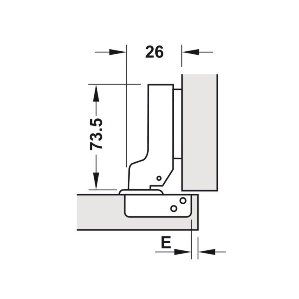 Thông số kỹ thuật Bản lề trùm nửa Metalla SM DIY 110º Hafele 493.03.022