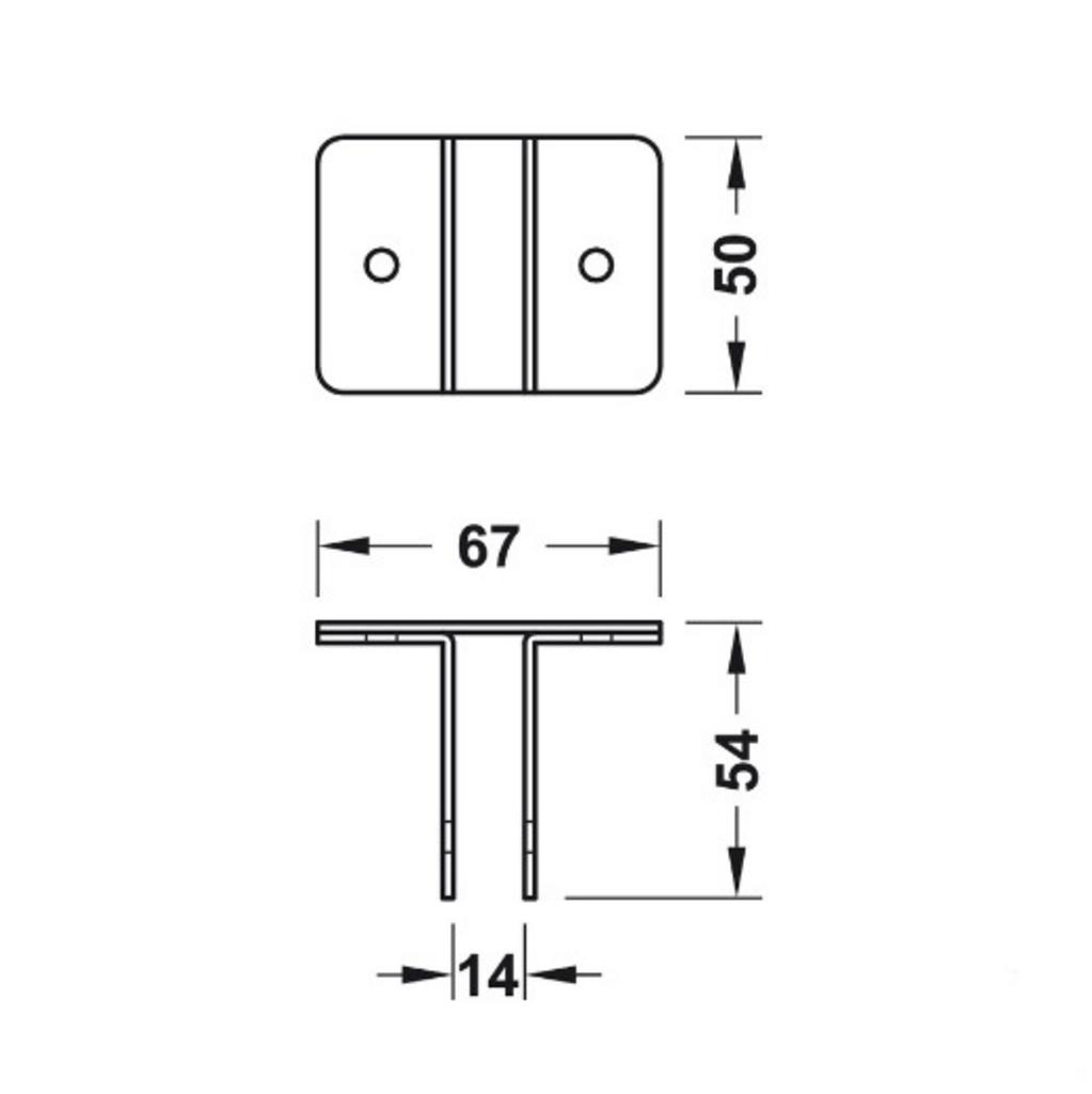 Thông số kỹ thuật của Bas Gắn Tường Chữ T Hafele 988.98.030