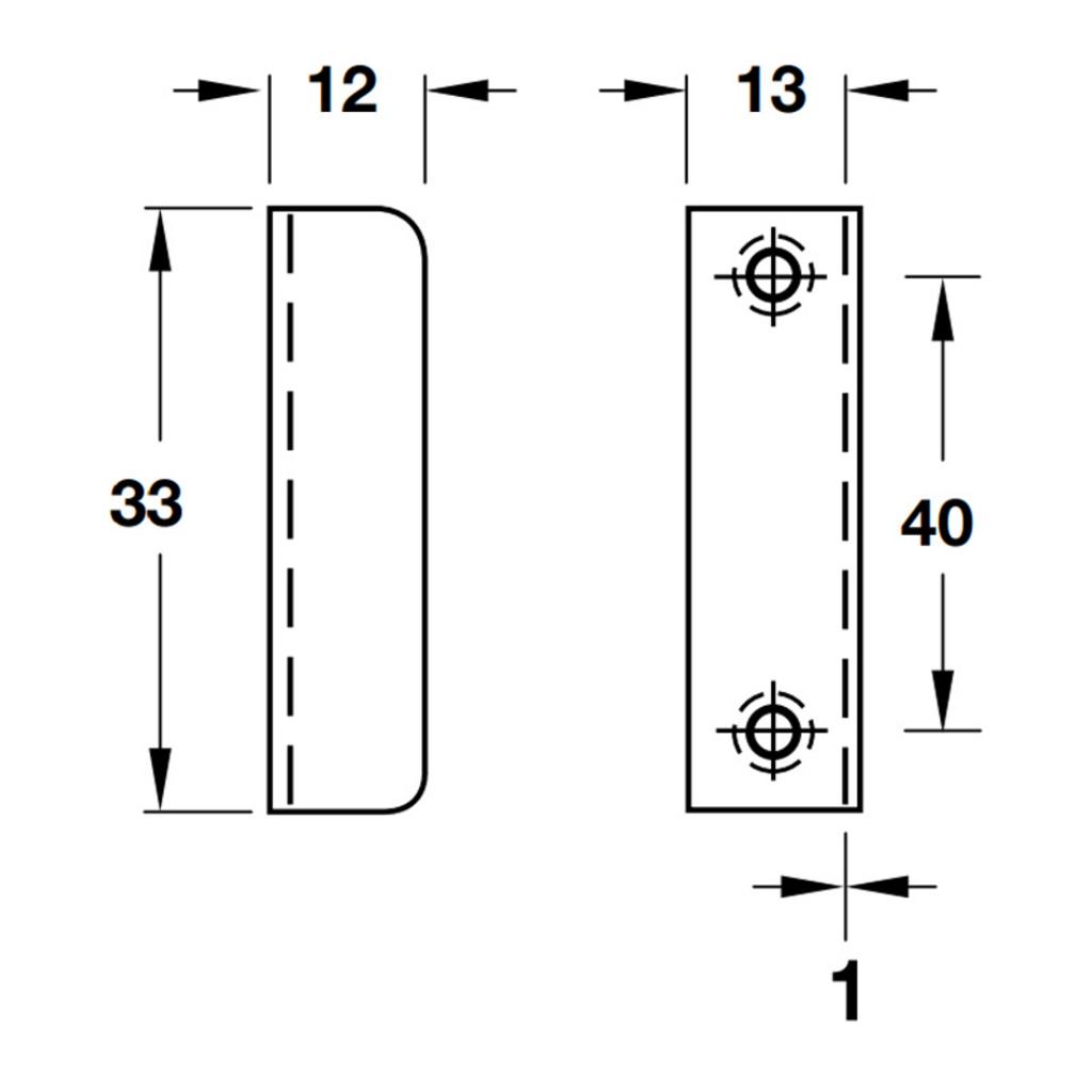 Thông số kỹ thuật của Bas giữ góc vuông Hafele 239.41.013