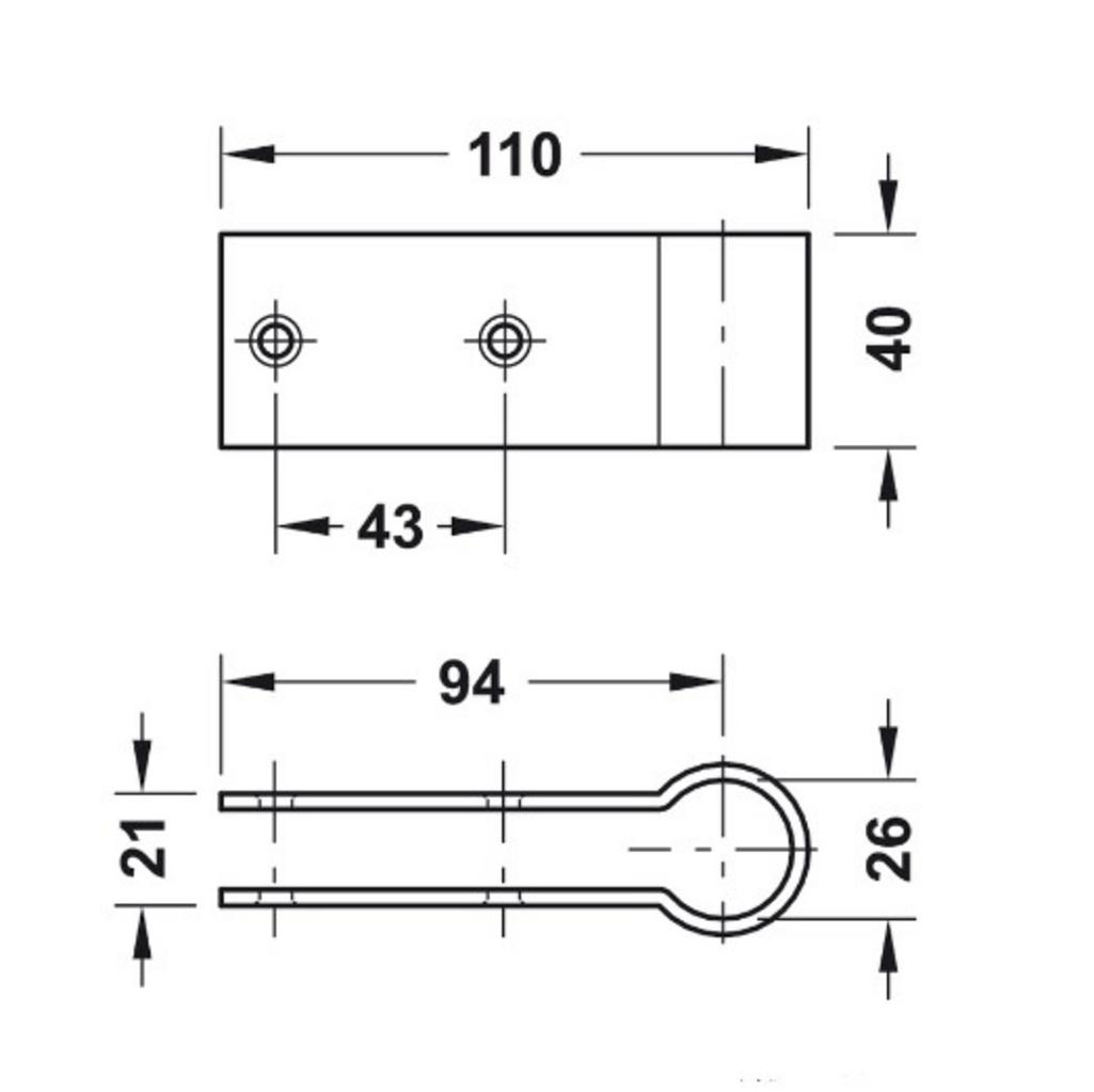 Thông số kỹ thuật của Bas Nối Thanh Treo Nhà WC Công Cộng Hafele 988.98.050