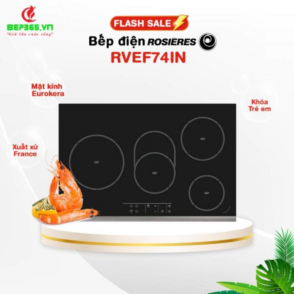 Tổng quan về bếp điện 4 vùng nấu Rosieres RVEF74IN