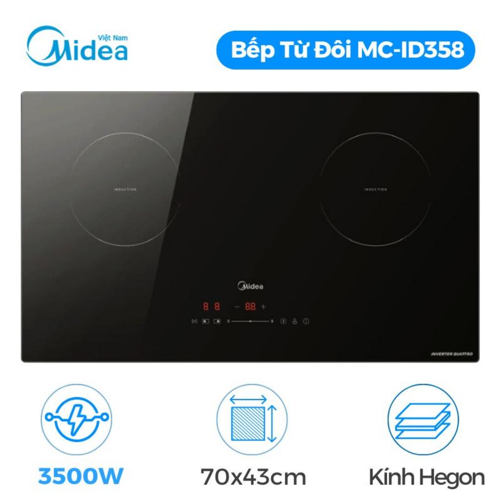 Giới thiệu chung về Bếp điện từ đôi Midea MC-ID358 lắp âm