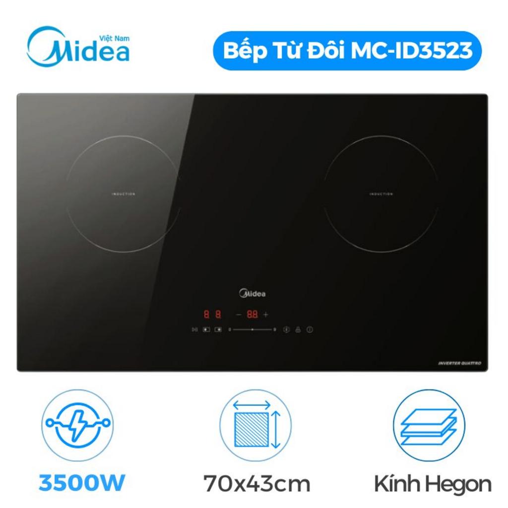 Tổng quan về bếp điện từ đôi Midea MC-ID3523 lắp âm