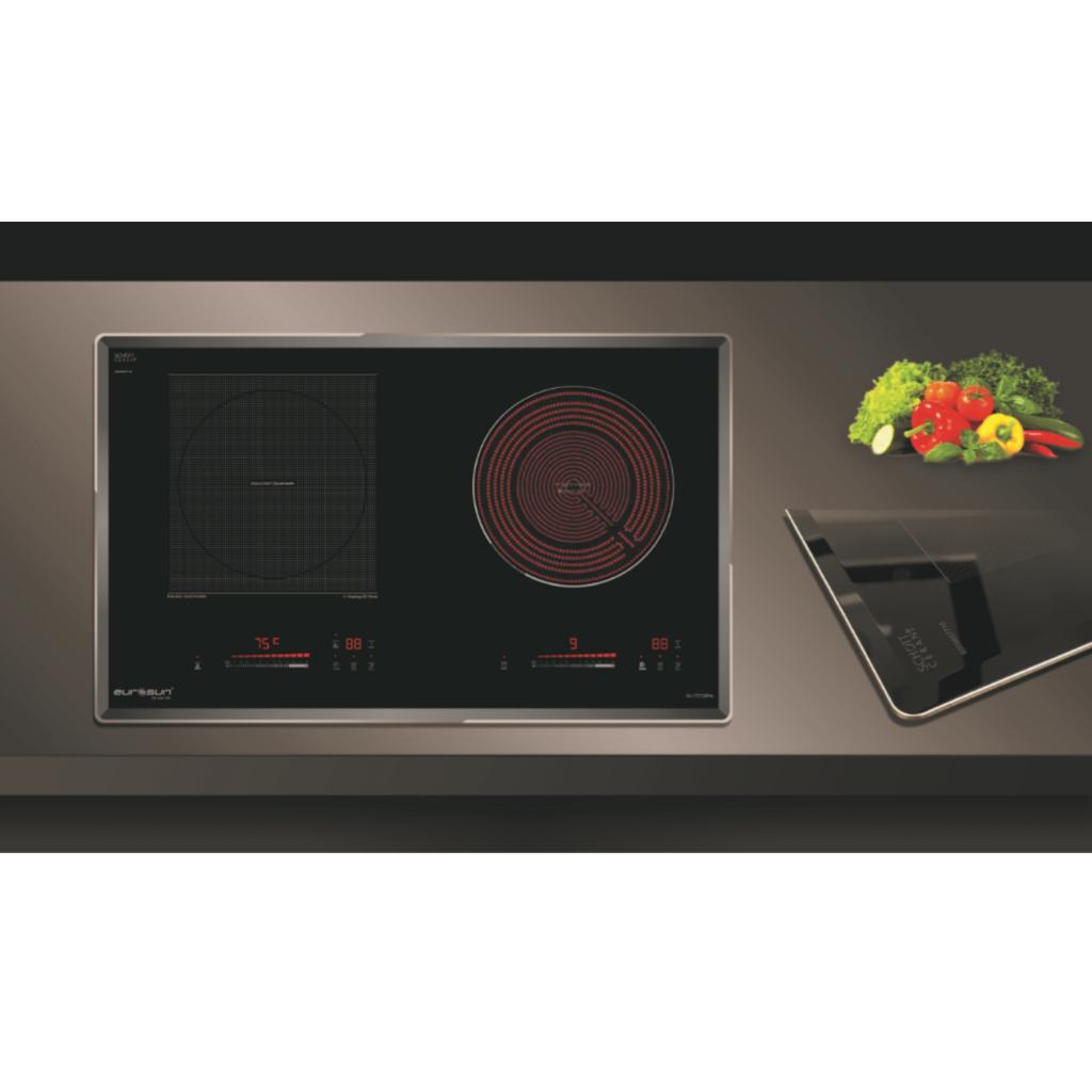 Tổng quan về Bếp từ kết hợp hồng ngoại 2 vùng nấu Eurosun EU-TE728Pro