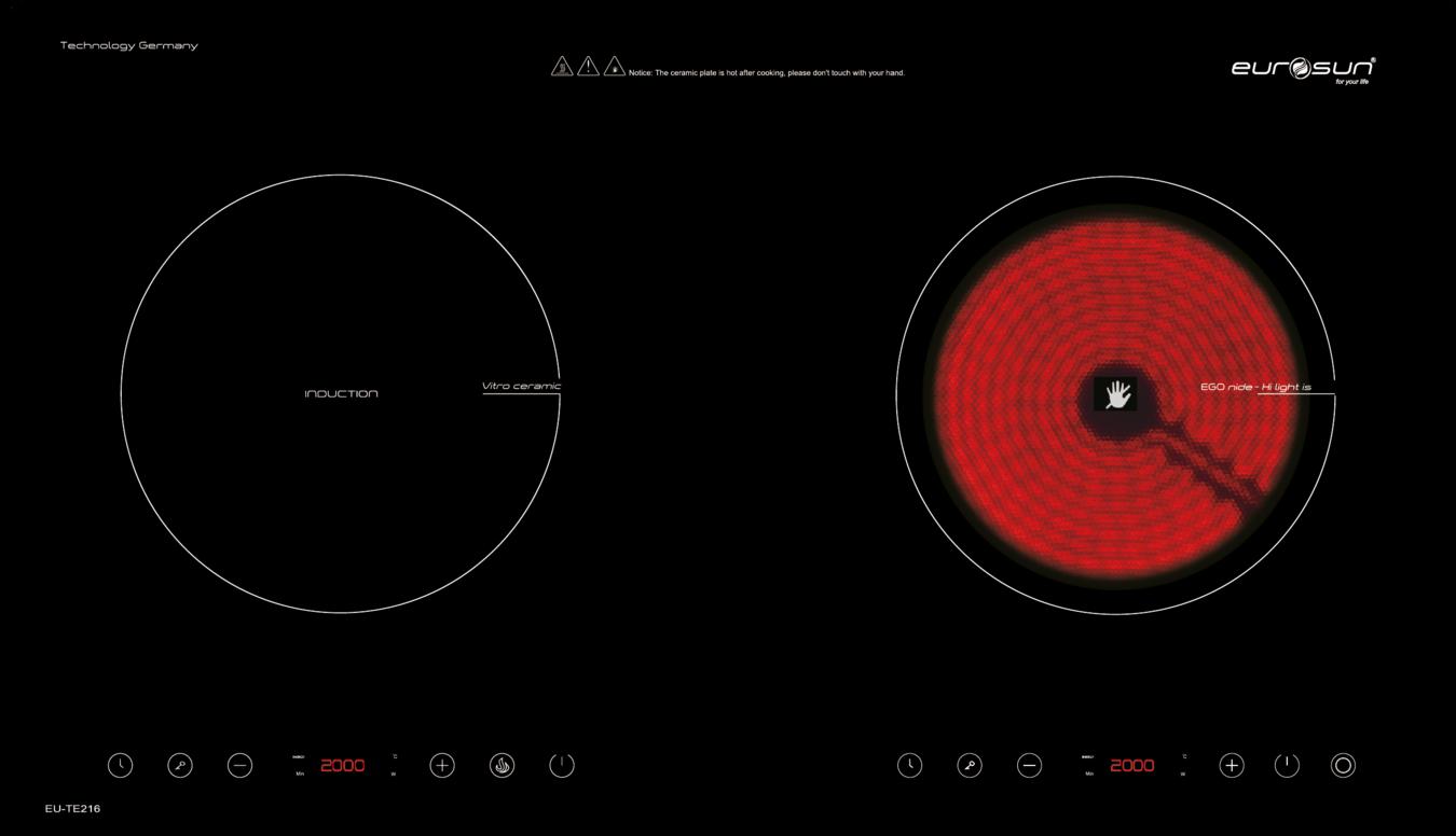 Tổng quan về Bếp từ kết hợp hồng ngoại Eurosun EU-TE216