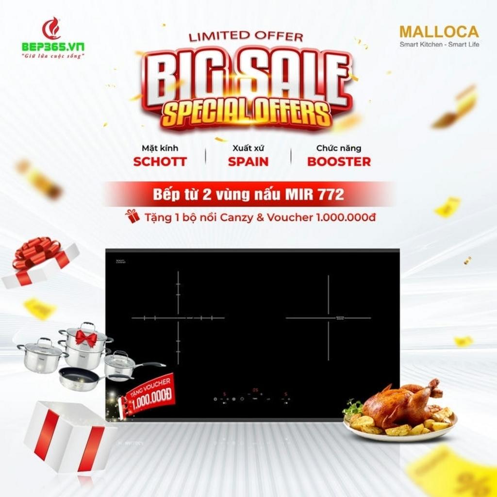 1. Tổng quan về Bếp từ kết hợp hồng ngoại Malloca MIR 772