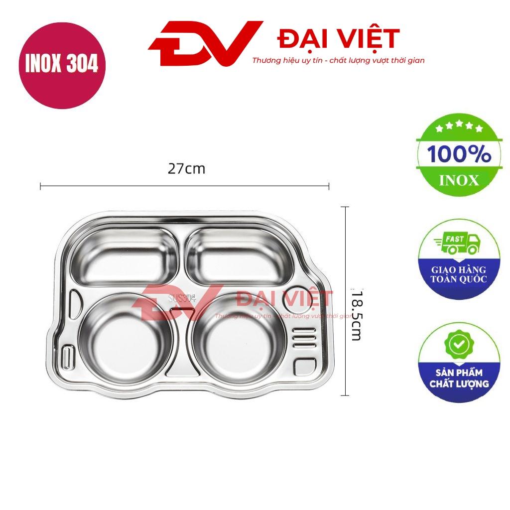 Khay cơm inox 4 ngăn sâu lòng