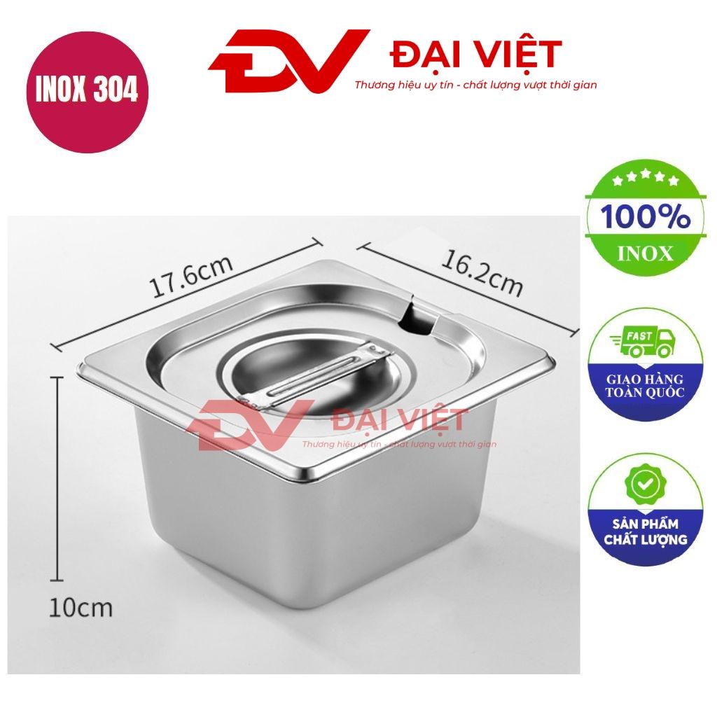 Stainless steel topping tray 17.6x16.2x10cm displayed on clean coffee shop counter
