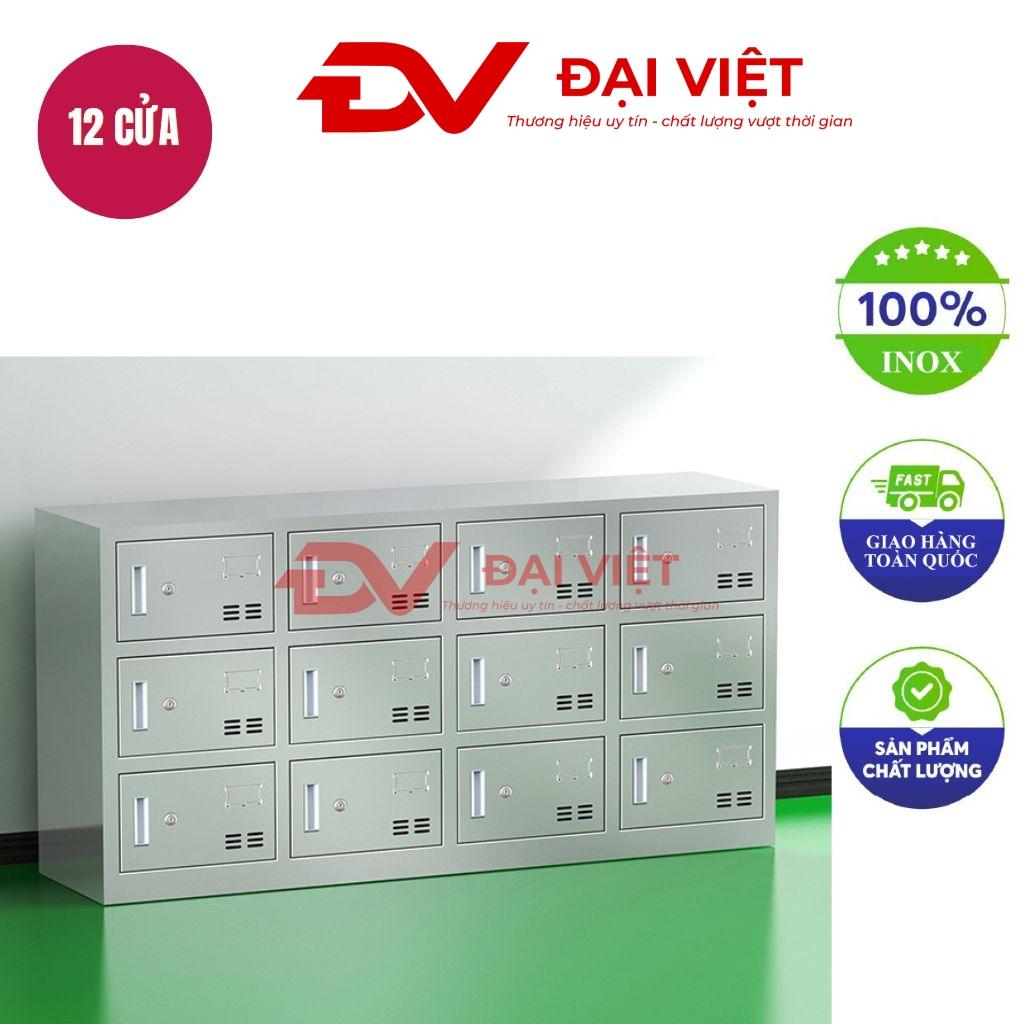 Tủ giày inox 12 hộc có khóa 1200x300x600mm