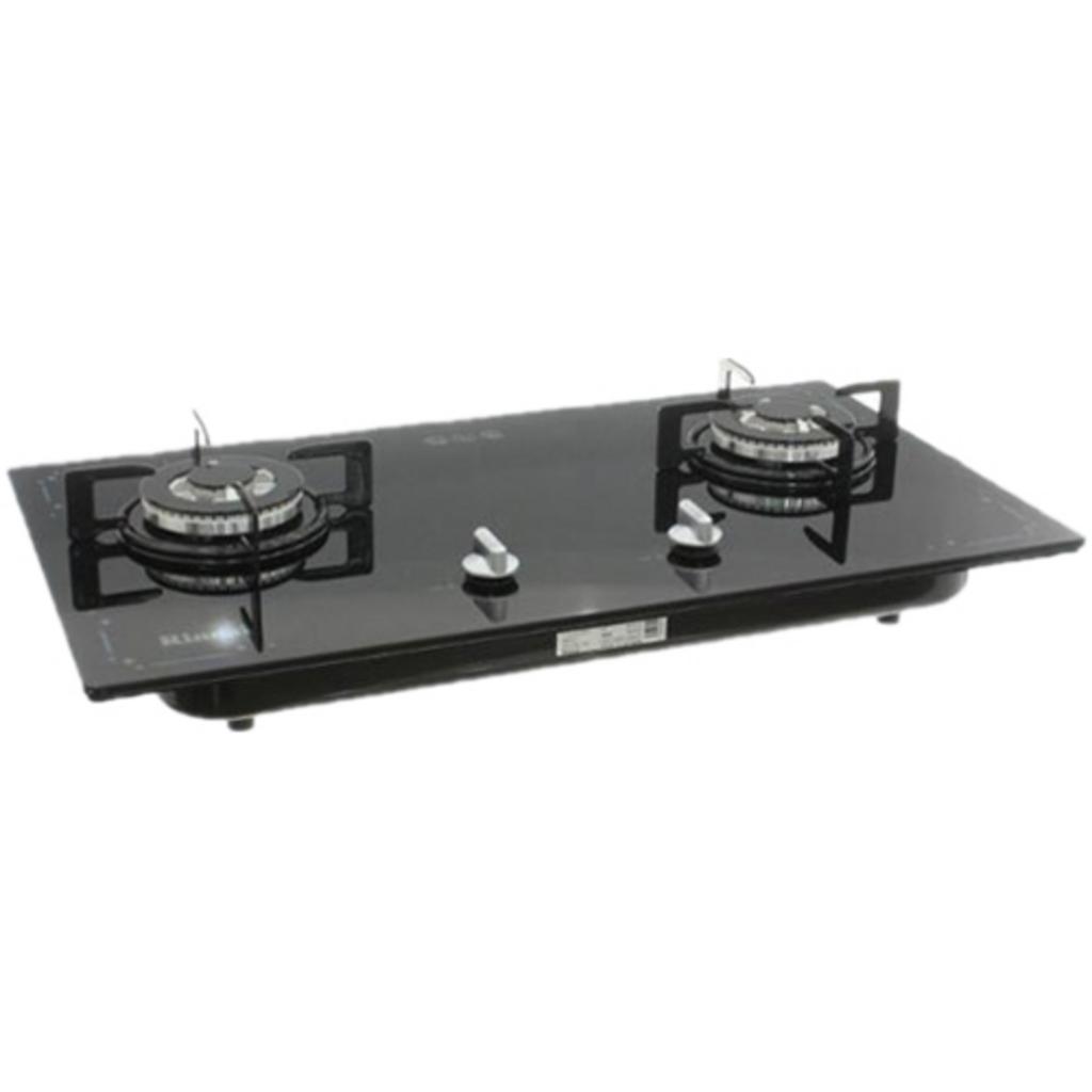 Ảnh cận cảnh bảng thông số kỹ thuật của bếp gas âm Rinnai RVB-212BG với các chi tiết rõ ràng