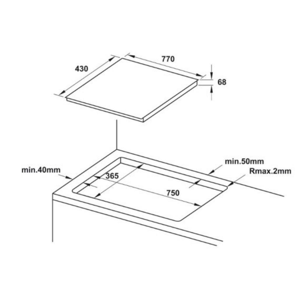 Ảnh cận cảnh mặt kính Schott Ceran và điều khiển cảm ứng bếp Hafele HC-IF77D