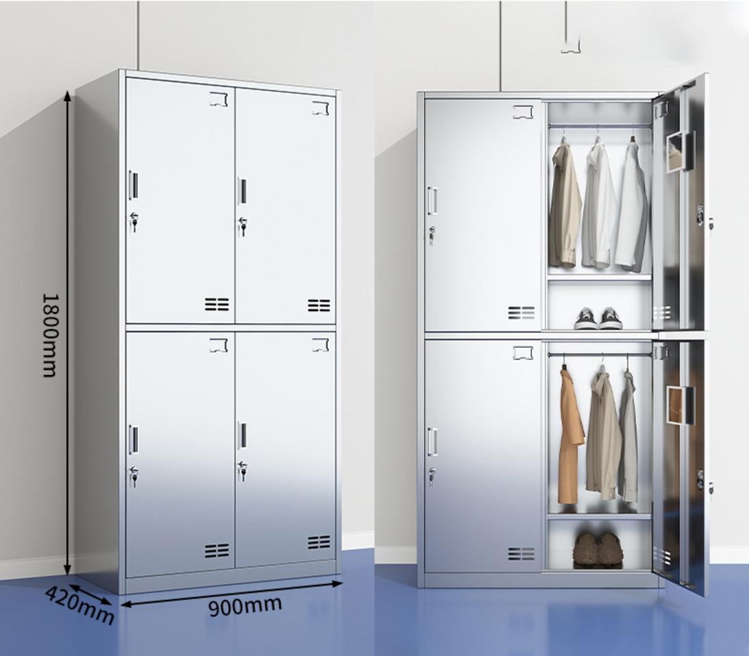 Chi tiết mối hàn TIG trên inox 304 và thiết kế mái dốc chống bụi của tủ quần áo inox 4 cửa