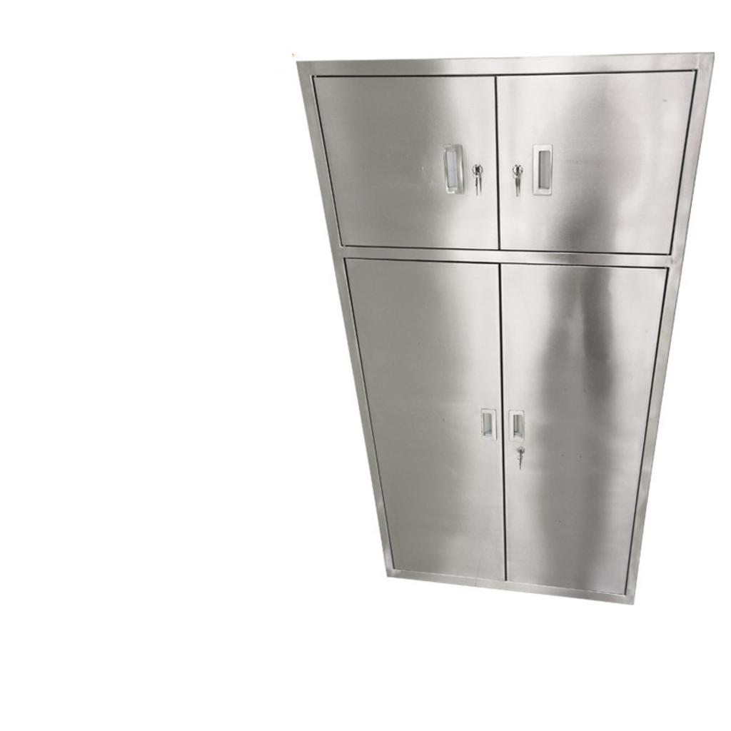 Ảnh chi tiết từng ưu điểm tủ inox inox 304 ổ khóa cửa riêng, mái dốc mối hàn tig, chân cao su chống trượt, bề mặt inox sáng bóng