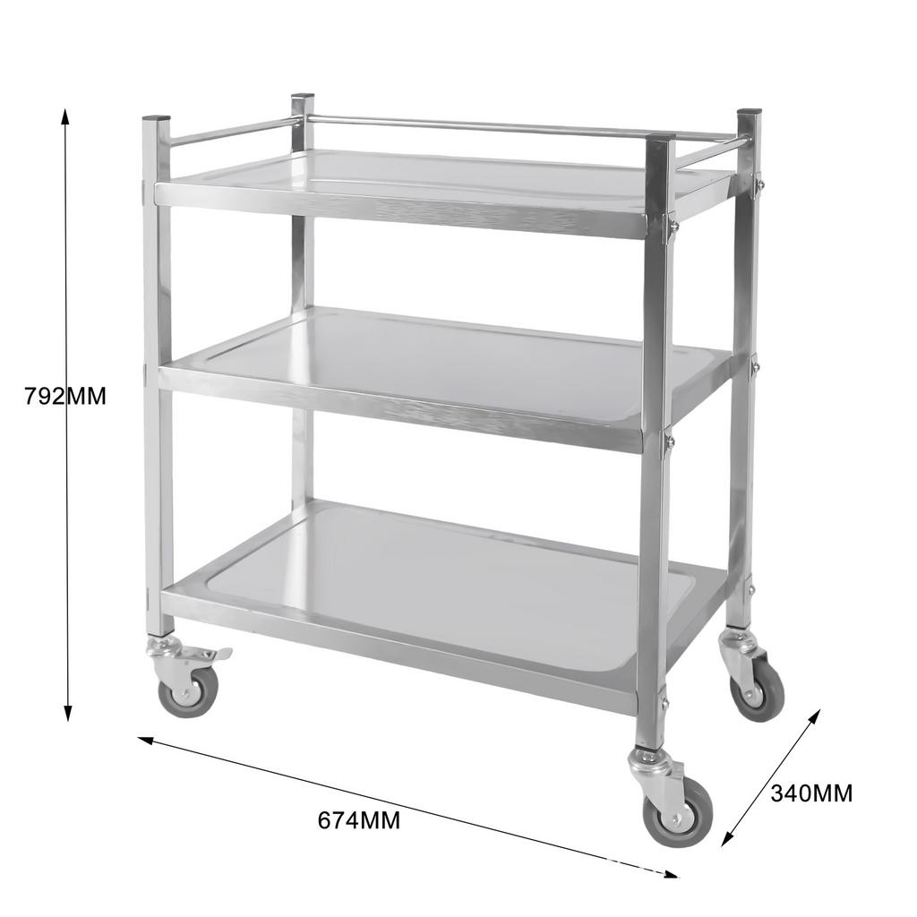 Ưu điểm của xe đẩy inox 3 tầng 593x340x792mm