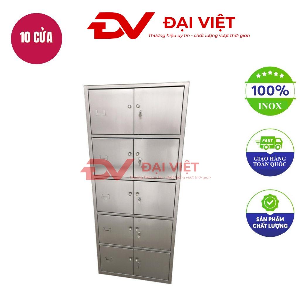 Tủ quần áo inox 10 cửa có thiết kế mái dốc thông minh và chân cao su chống trượt