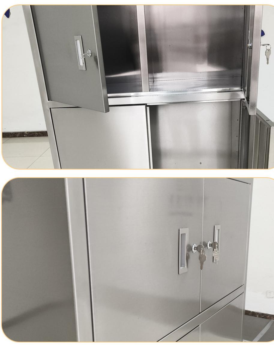 Bản vẽ kỹ thuật chi tiết tủ quần áo inox 4 cửa 900x420x1800mm với chú thích từng phần