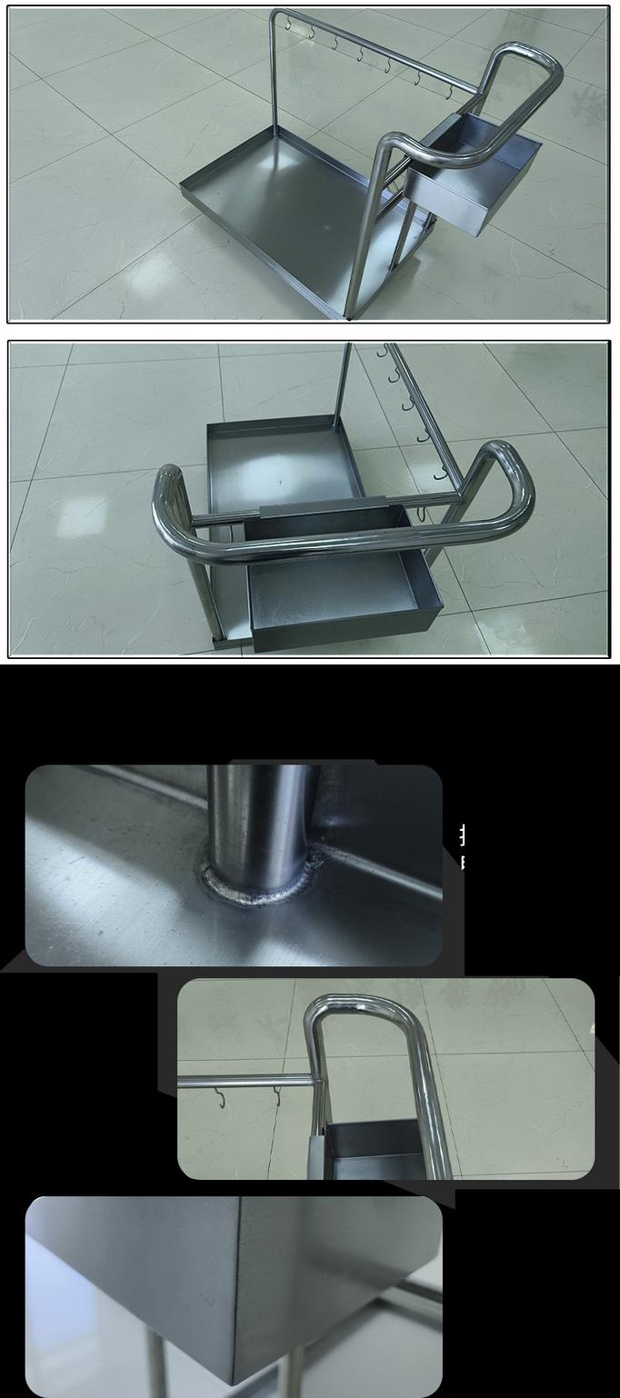 Bản vẽ kỹ thuật xe đẩy inox 1 tầng với kích thước chi tiết 900x570x950mm và cấu tạo bánh xe linh hoạt