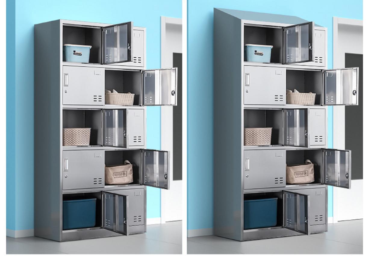 Bảng so sánh giữa tủ inox 10 cửa mái xéo và tủ gỗ, tủ nhựa