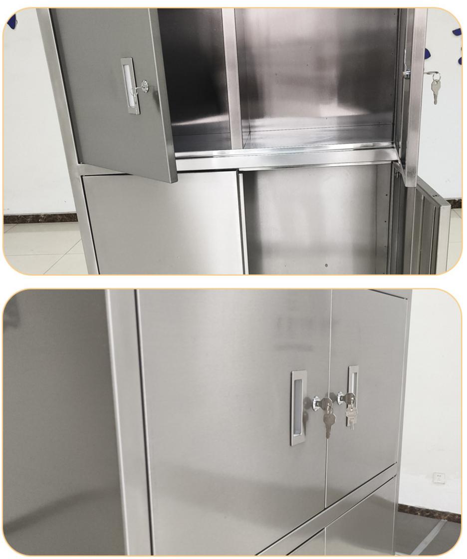 Bảng so sánh trực quan giữa tủ inox 4 cửa, tủ thép sơn tĩnh điện và tủ gỗ truyền thống