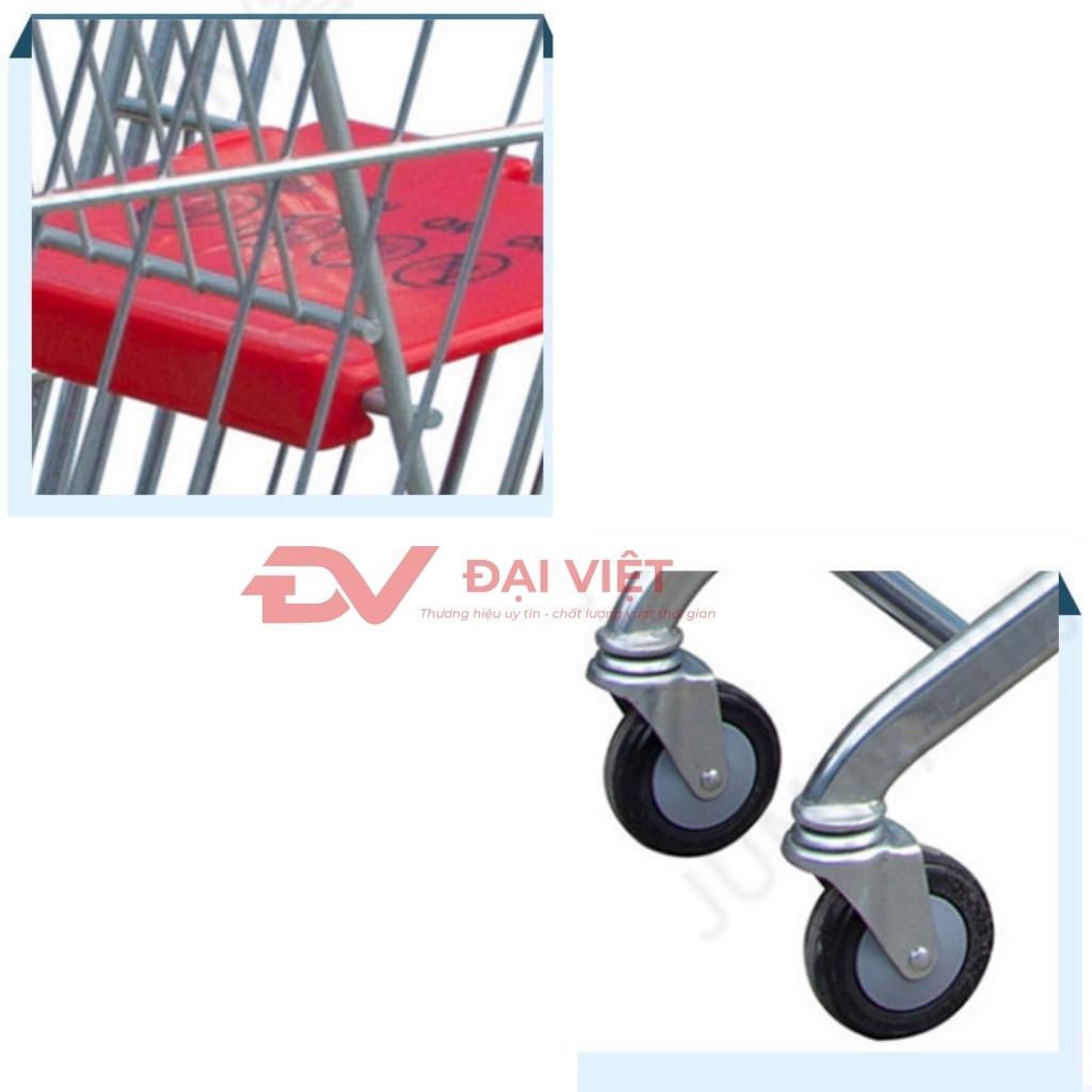 Thiết kế tiện lợi của xe đẩy siêu thị inox 80L