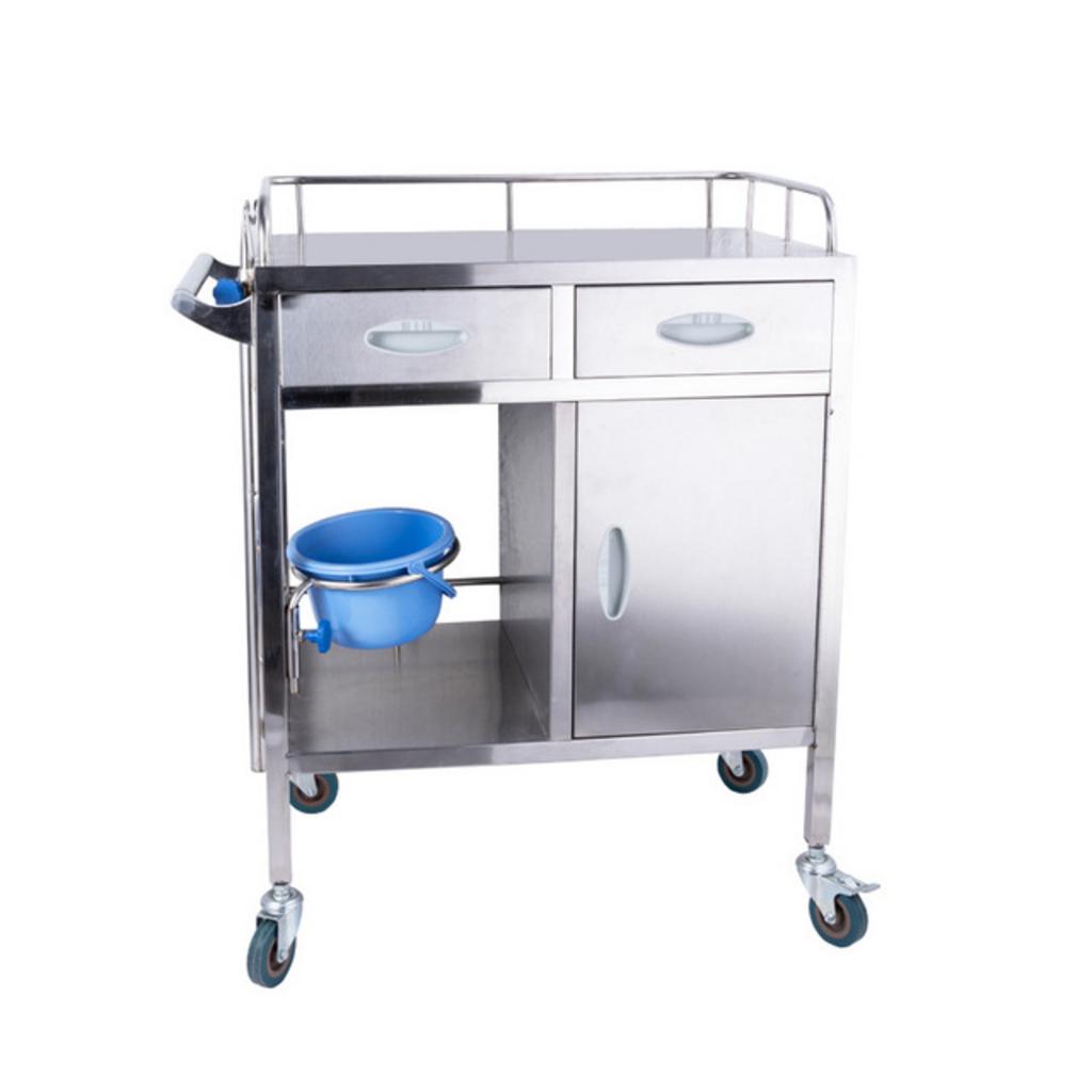 Thiết kế thông minh xe đẩy thuốc inox 1 cửa 2 ngăn kéo