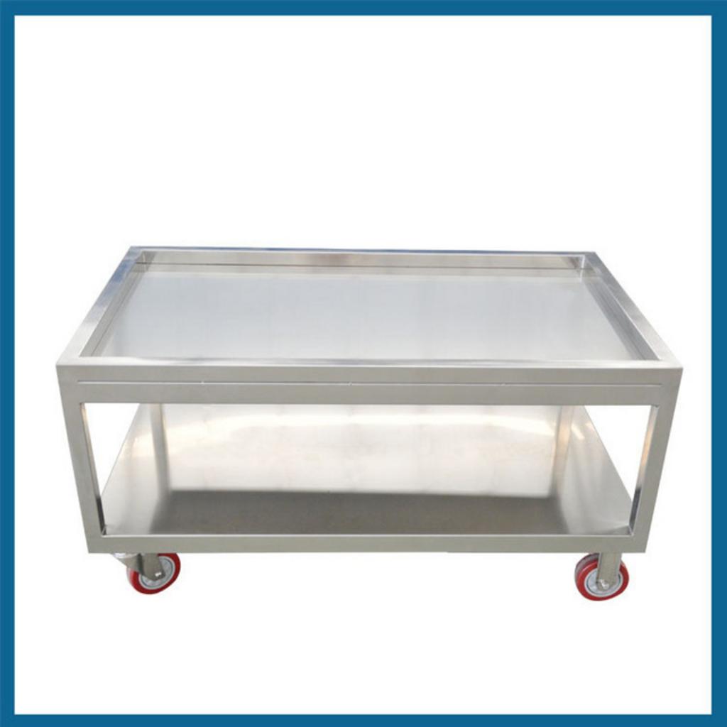 Bảng thông số kỹ thuật chi tiết xe đẩy inox 2 tầng 400x600x400mm với kích thước và chất liệu inox 304