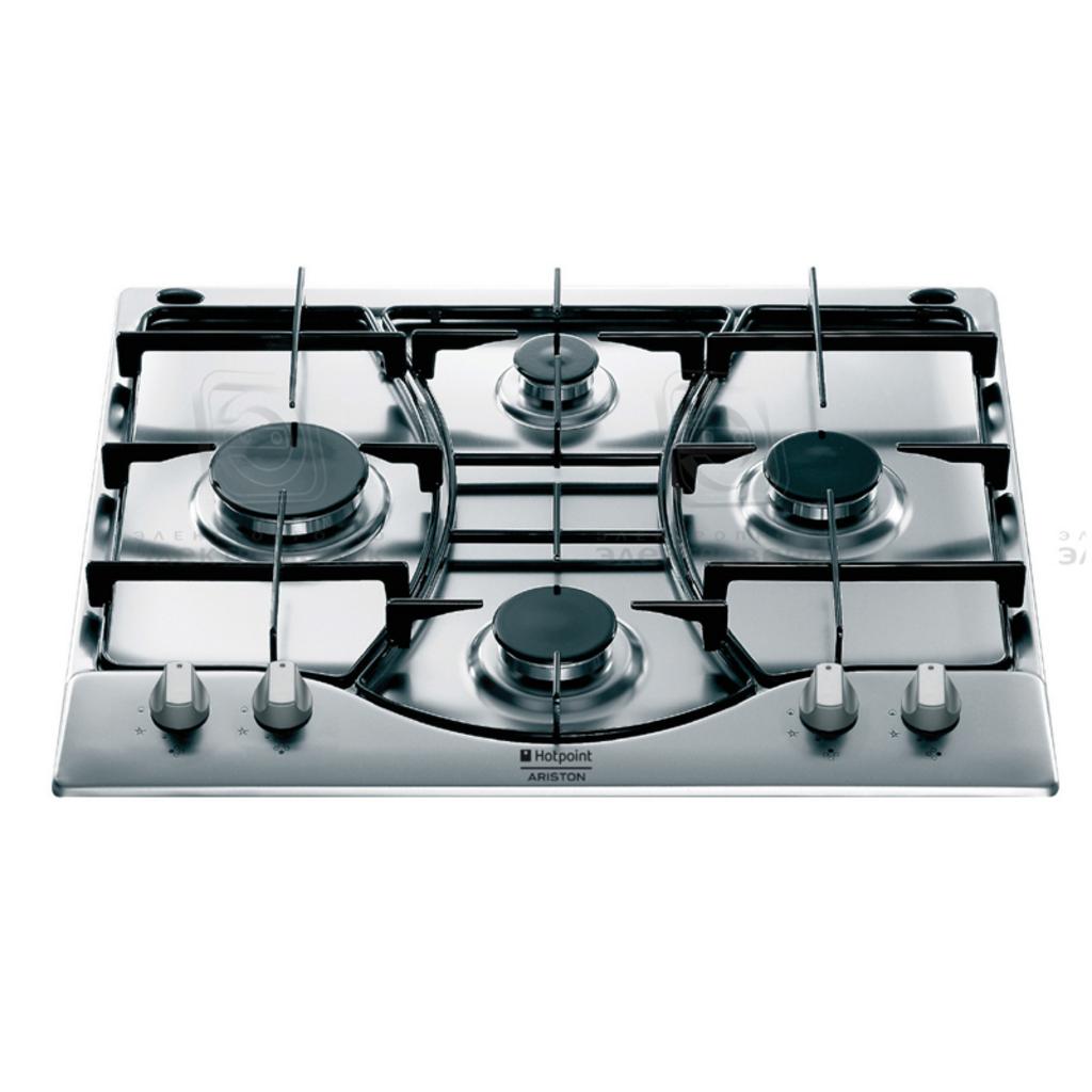 Bếp gas âm Ariston PH 640 MS IX thiết kế inox hiện đại mặt bếp sáng bóng bố trí 4 bếp gas đa vòng lửa