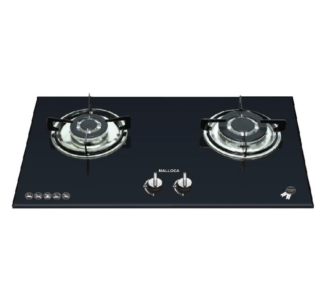 Bếp Gas Malloca MR 732A New mặt kính đen sang trọng trên bàn bếp hiện đại