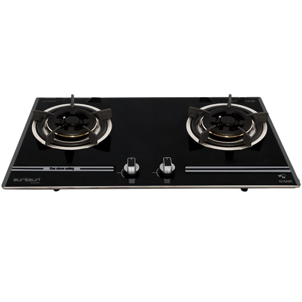 Bếp gas âm Eurosun EU-GA281 hiện đại với mặt kính cường lực và kiềng gang đúc chắc chắn