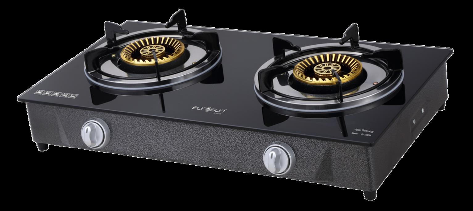 Bếp gas dương Eurosun GD258 trong không gian bếp hiện đại ánh sáng tự nhiên sắc nét