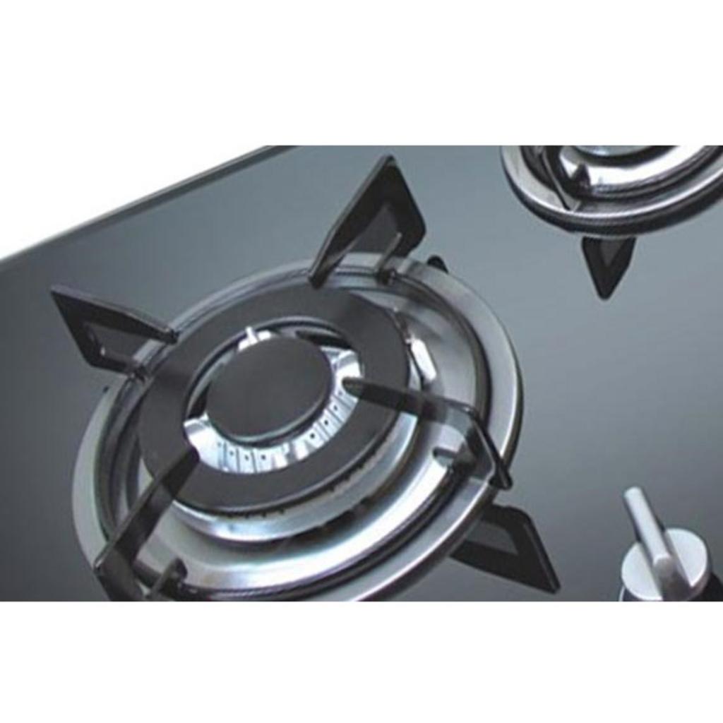 Bếp gas Faster FS 374S với mặt kính đen bóng 3 lò nấu và kiềng thép sơn tĩnh điện