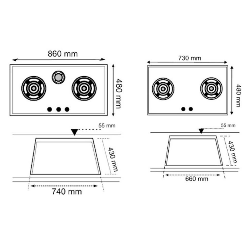 Bếp gas Teka GK LUX 86.1 3G AI AL 2TR