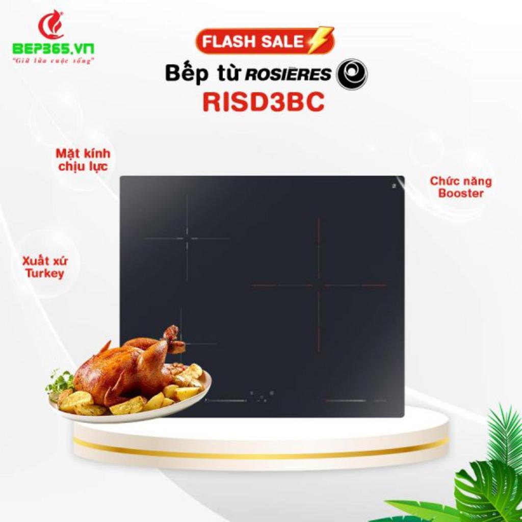 Tổng quan về Bếp từ Rosieres 3 vùng nấu RISD3BC lắp âm