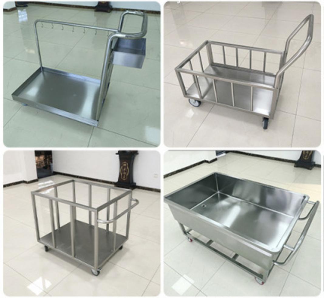 Các ưu điểm của xe đẩy inox y tế được minh họa qua hình ảnh với các tính năng nổi bật