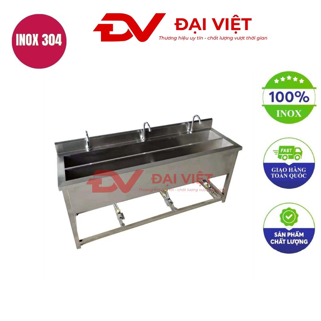 Chậu rửa tay ngoài trời inox 304 kích thước 1800x600x800mm đặt ngoài trời nhà hàng trường học